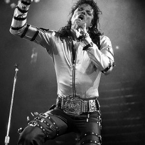 Michael Jackson performs during his Bad World Tour in 1988.